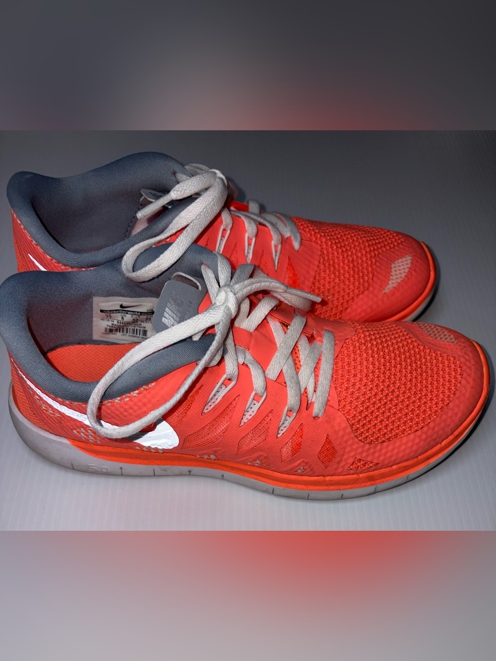 Nike Orange/Gray Athletic Sneakers with White Laces